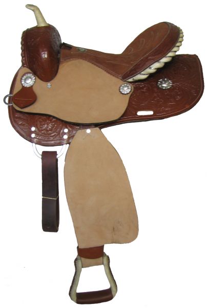 14", 15", 16" Double T barrel saddle with roughout fenders and jockies