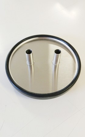 3/4" ID stainless trap lid with gasket-straight inlets