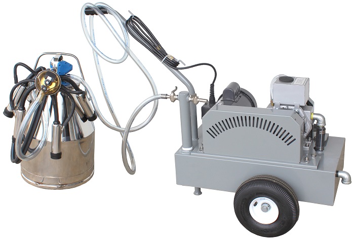 Complete Milking Package - 1 HP Electric Portable Milker w/ 1 Bucket Assembly for Cows - EZ Milking
