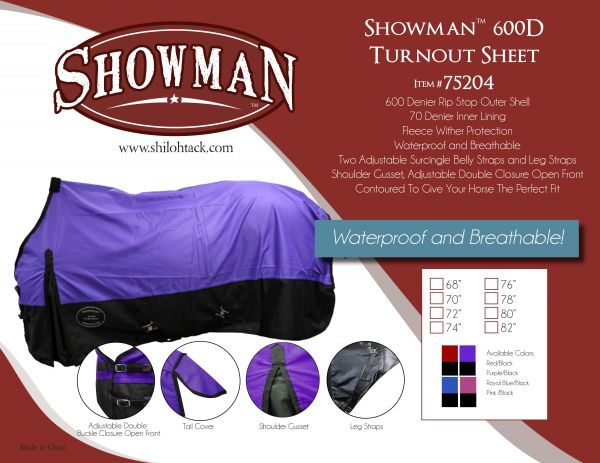 Showman ® Turnout Sheet - 600 Denier Ripstop Nylon