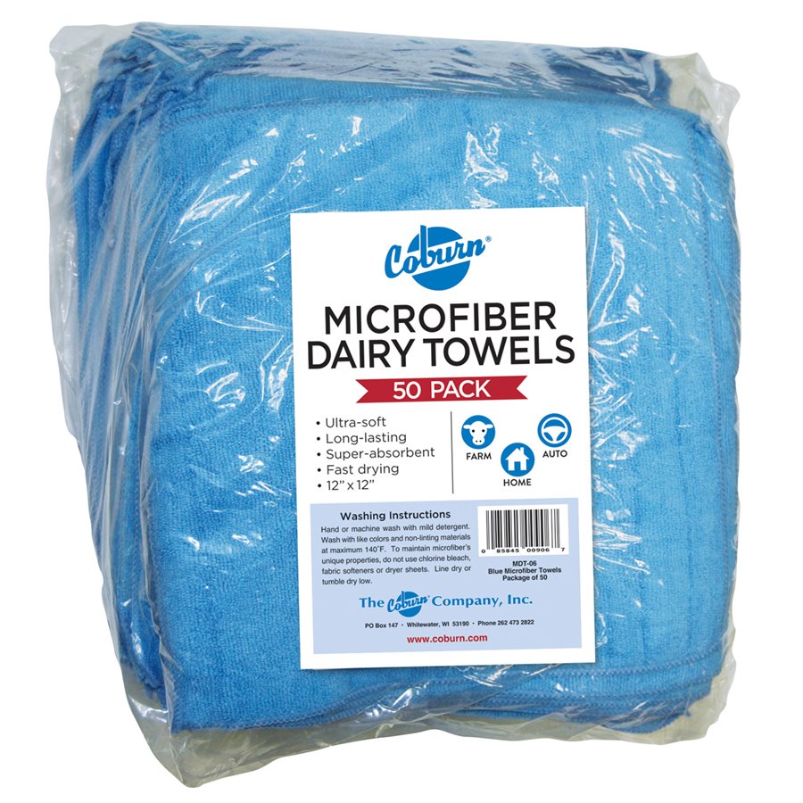 Blue Microfiber Dairy Towels--pk/50