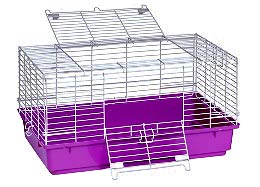 Purple Plastic Bottom Rabbit Cage--Medium