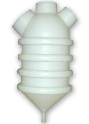 3" White Rippled Molded Trap Body Only--3 Gal.