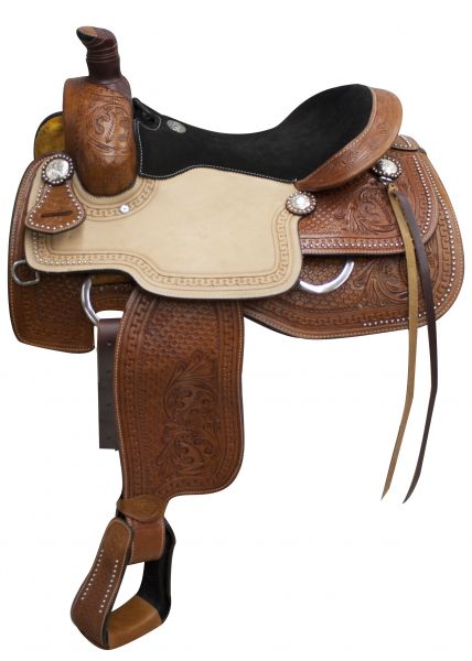 Double T Roper Style saddle with suede leather seat