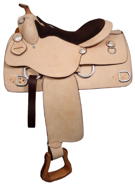 Premium leather Double T training saddle with suede leather seat