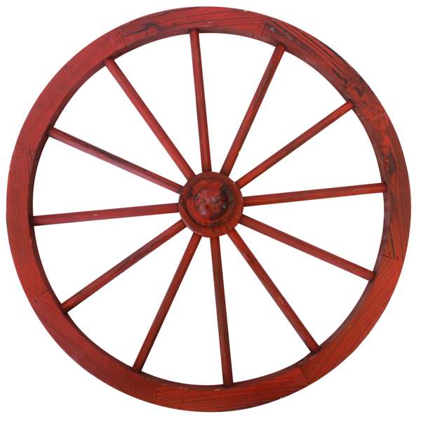 Red Wash Decorative Wagon Wheel - 30"