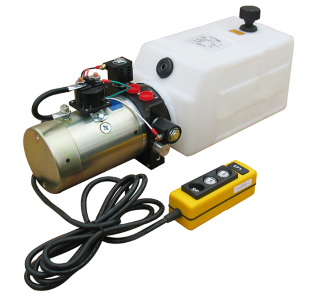 SPX HYDRAULIC POWER UNIT (12V DC, DOUBLE ACTING): 1.5 GPM, SAE 6 PORTS, 2000 PSI, 8 QT. POLY TANK
