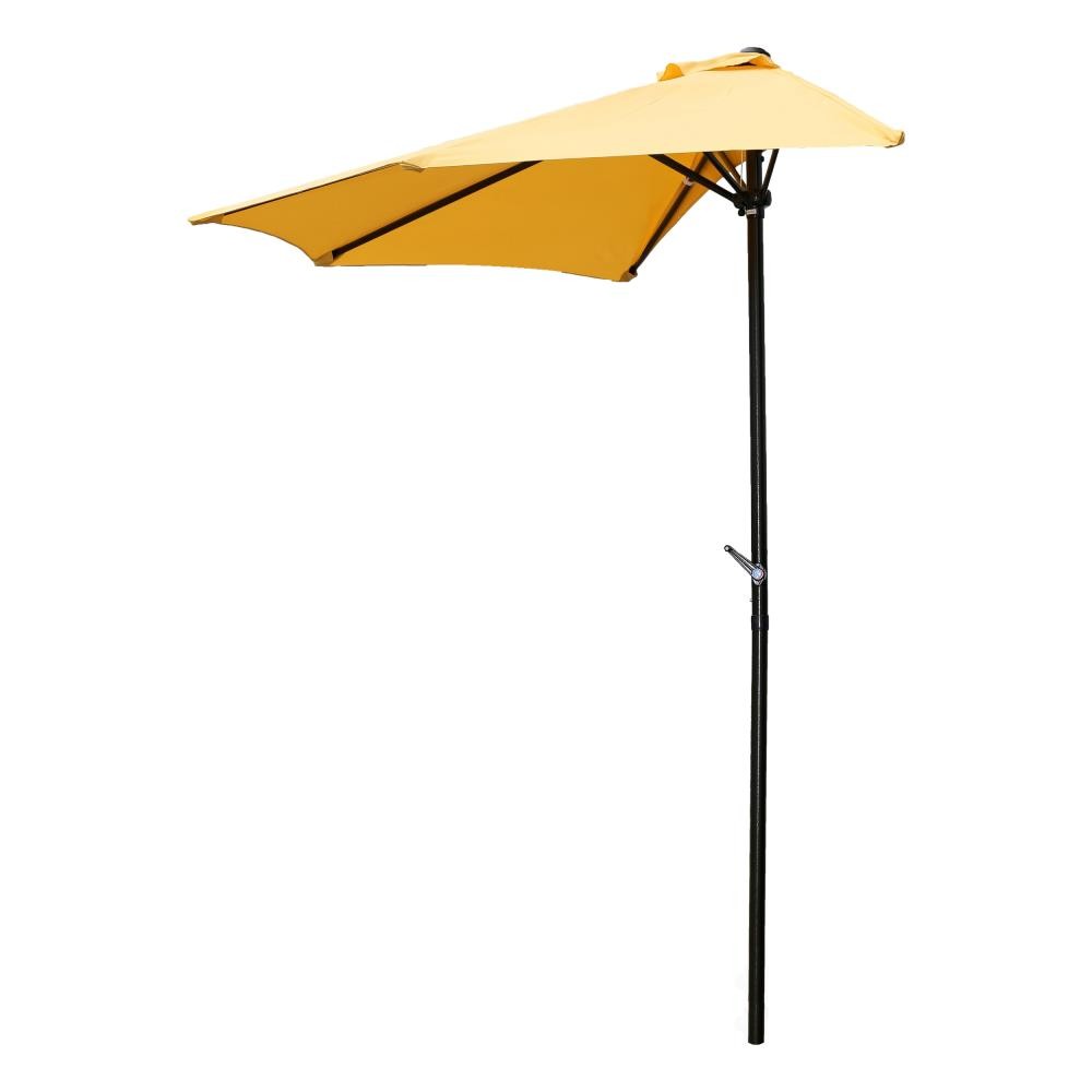 Sanibel 9' Half Round Vented Patio Wall Umbrella with Aluminum Pole (11 Colors Available)