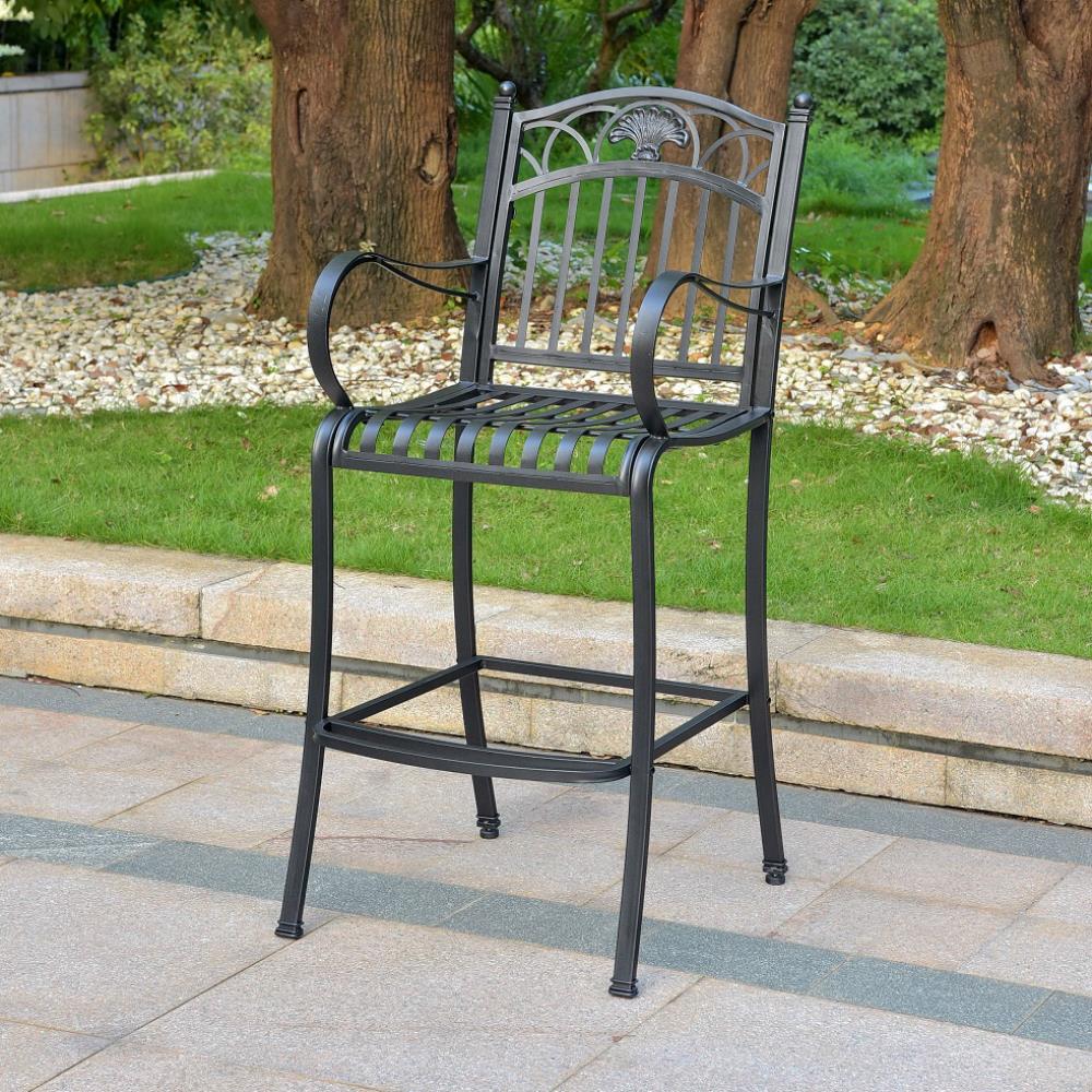 Sutton Iron Bar Height Arm Chair - Antique Black