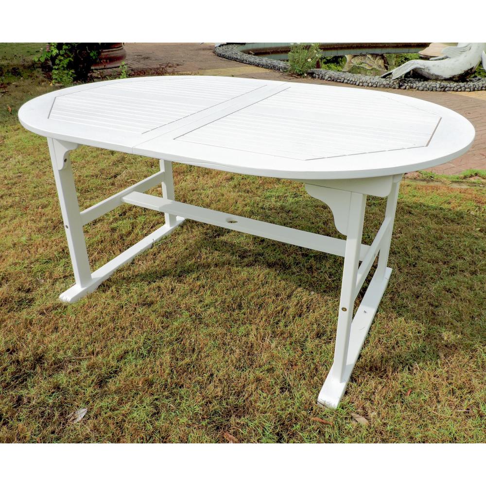 Rancho 59"-79" Acacia Oval Extendable Dining Table w/Fold Out Leaf (4 Colors Available)