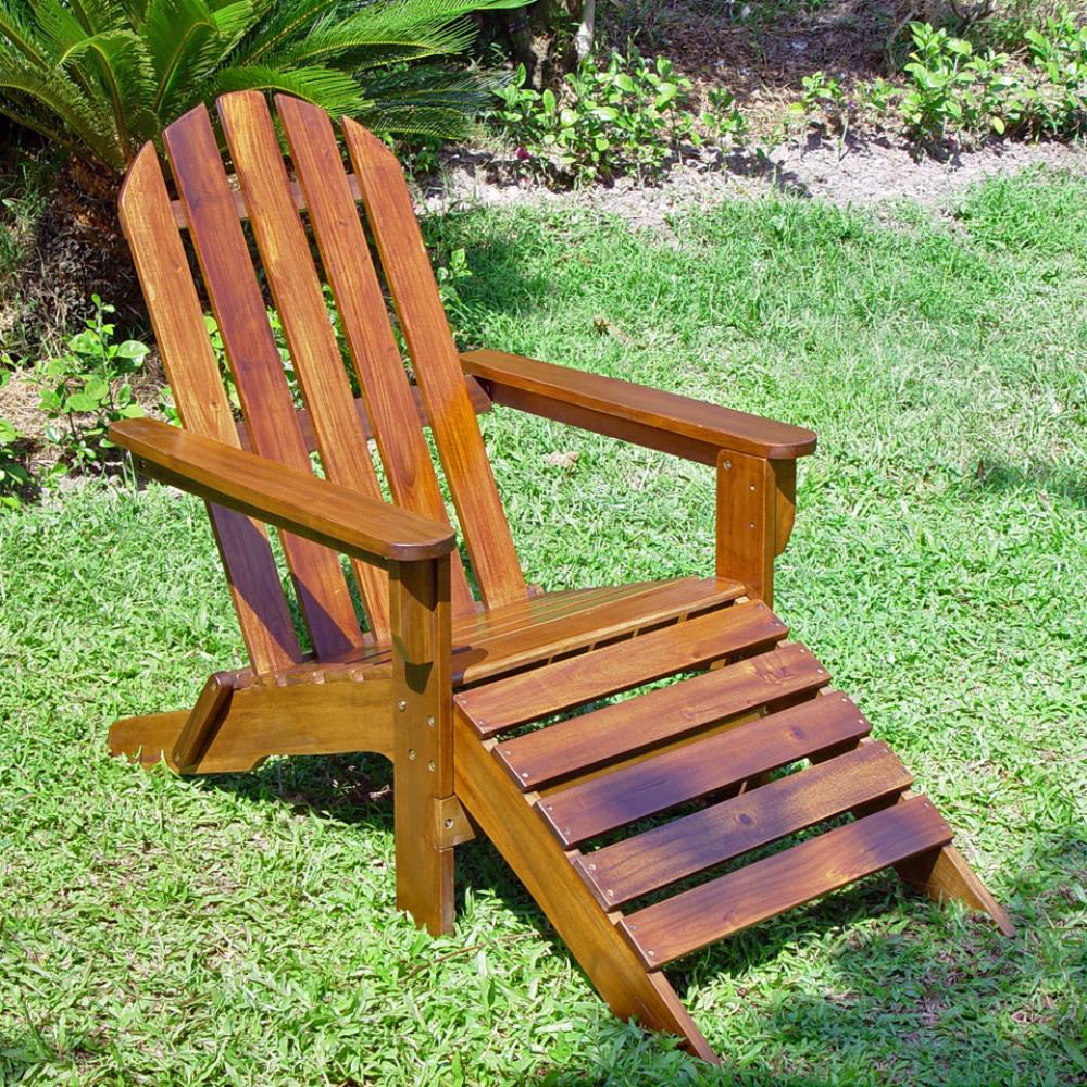 Hialeah Adirondack Chair with Attached Footrest
