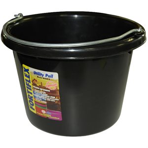 24 Pack 8 Quart 13-3/4" W x 8-1/2" H Polyethylene Water Feed Bucket Pail P8BLACK 