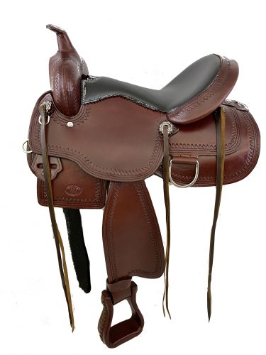 16" or 17" Circle S Trail Saddle with wave print border.
