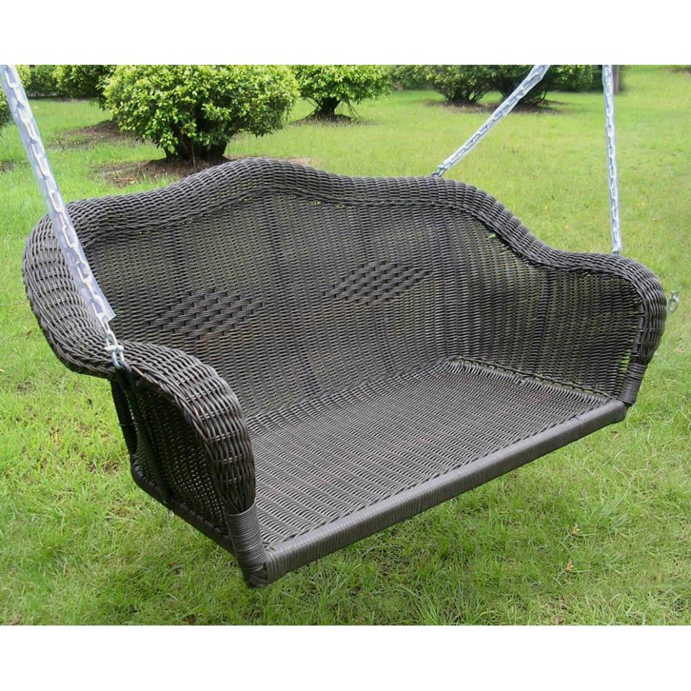 Malabar Resin Wicker/Steel Hanging Loveseat Swing (6 Colors Available)