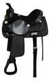 14" Double T  Black Nylon Cordura Saddle with Suede Leather Seat and Leather Jockeys