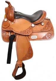 13" Double T youth saddle with top grain smooth leather seat