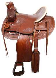 16" Wade style ranch saddle with square front.