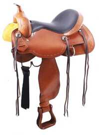 16" Circle S Trail Saddle with barbwire trim.