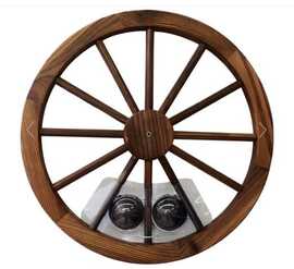 Decorative Wagon Wheel - 24" - Walnut Finish