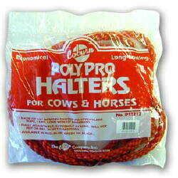 Bulk Bagged Polypro Cow Halter--Red PK12