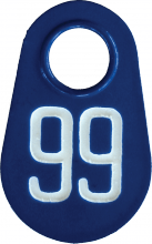 CUSTOM ORDER - Bock's ID Pear Tag Blue w/ White Numbers - 1000 - ABATIX