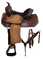 12" Double T Youth barrel style saddle set with zigzag tooling