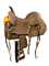 10" Double T  Youth Hard Seat Barrel style saddle with Cheetah Seat