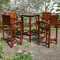 Hialeah Acacia Hardwood 5-Piece Outdoor Bar Height Dining Set (Vertical Slat Chairs)