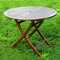 Hialeah Acacia 38" Round Folding Table with Curved Legs