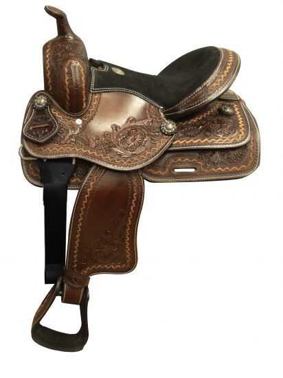 13" Double T  Youth/Pony saddle with floral tooling