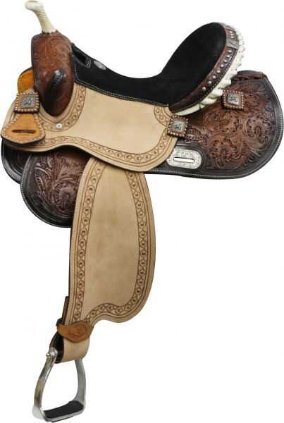 14", 15",16" Double T Barrel Style Saddle with Barrel Racer Conchos