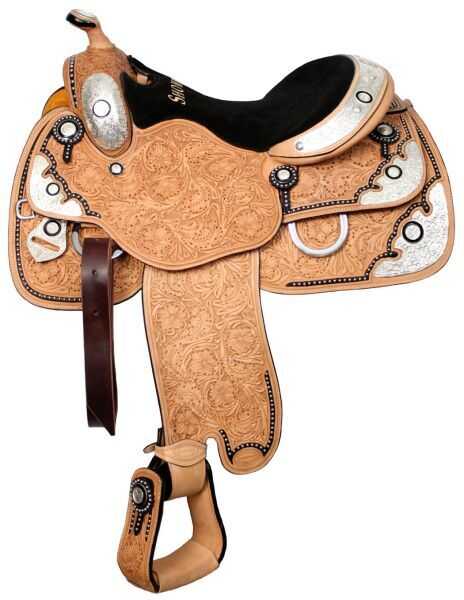 16" Fully floral tooled Showman™ show saddle