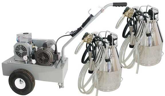 Complete Milking Package - 1 HP Electric Portable Milker w/ 2 Bucket Assemblies for Cows - EZ Milking