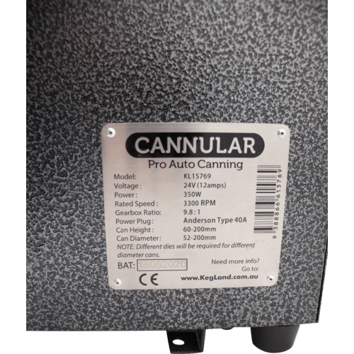 Cannular Pro Semi-Auto Bench Top Can Seamer