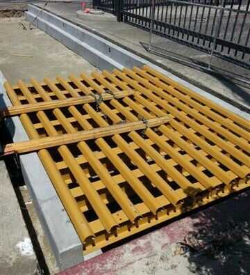 Cattle Guard Installed on Concrete Piers