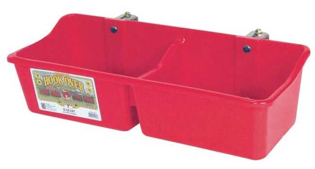 16 Qt. Double Compartment Hook-Over Feeder