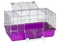 Purple Plastic Bottom Rabbit Cage--Medium