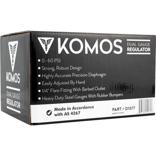 KOMOS® Premium Dual Gauge CO2 Regulator
