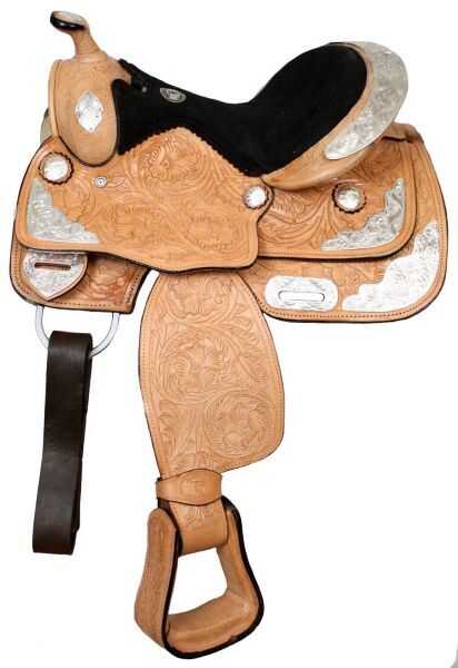 Fully tooled Double T pony show saddle