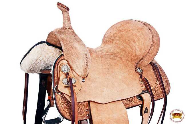 Flex Tree Western Horse Saddle In American Leather Barrel Trail