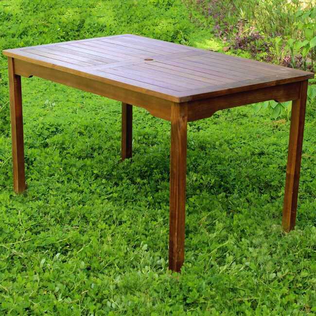 Hialeah Outdoor Acacia Rectangular Dining Table
