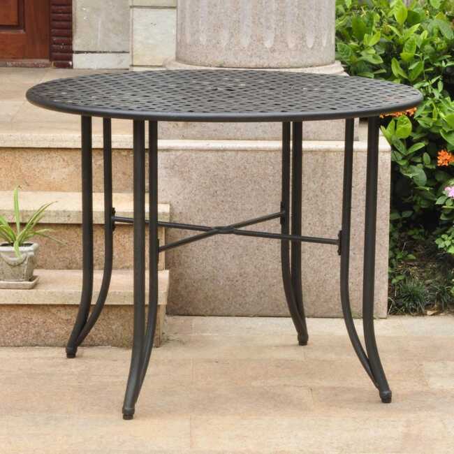 Madison Wrought Iron Round Dining Table (3 Colors Available)