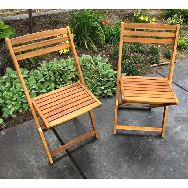 Rancho Acacia Wood Folding Chairs (Set of 2)