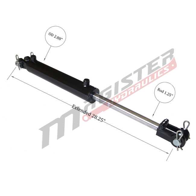 2.5" bore x 8" ASAE stroke clevis hydraulic cylinder