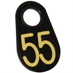 Coburn Neck Tag - Black with Engraved Yellow Numbers