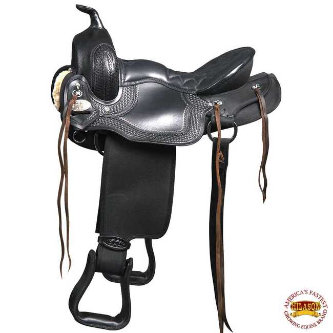 Hilason Western Gaited Trail Pleasure Endurance Horse Saddle Black - 16"