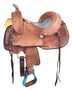 12", 13" Double T  Roughout Barrel Style Saddle with turquoise alligator seat