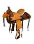 12" Double T hard seat roper style saddle with floral tooling