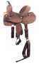 12" Double T  Youth Hard Seat Barrel style saddle with extra deep seat