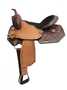16" Double T  barrel style saddle with amber colored rhinestones and floral tooling